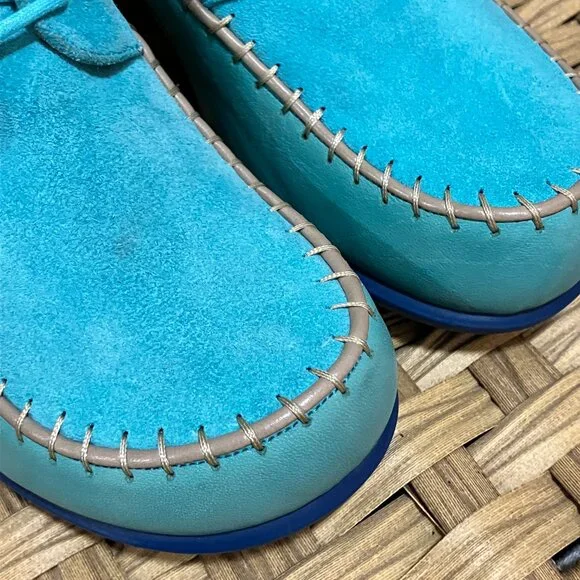 *GENTLY USED* Fluevog 2013 Hopefuls CHEERFUL, Aqua, Size 9.5 (best for 8.5)! - Picture 6 of 16